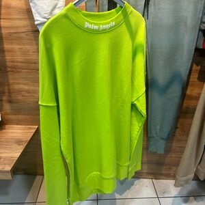Palm Angels Bright Green Crewneck Sweater